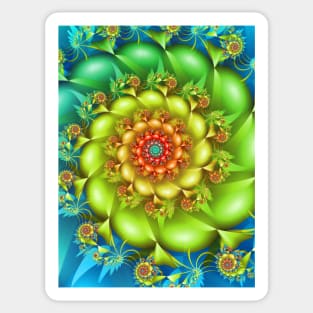 Colourful Fractal Spiral Sticker